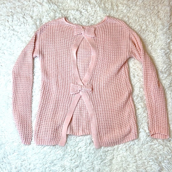 Bethany Mota Pink Bow Open Back Sweater - Picture 3 of 7